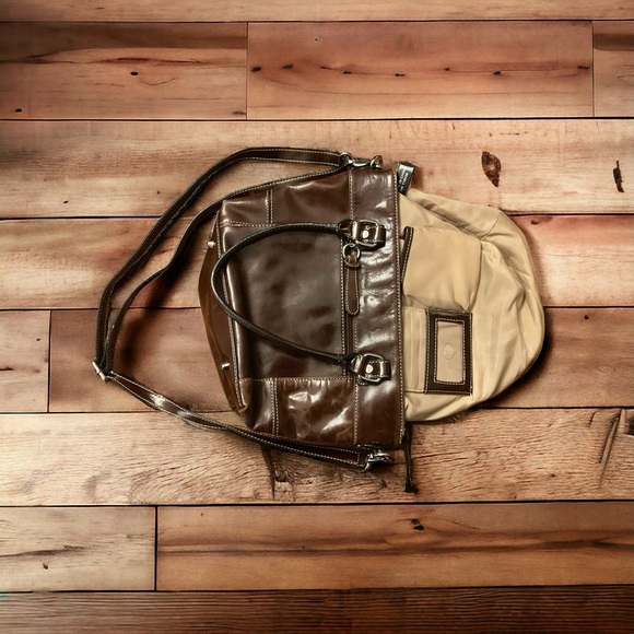 Giani Bernini Handle & Adjustable Latch Off Crossbody Strap Genuine Leather Bag! - Picture 13 of 16